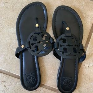Matte Black Tory Burch Miller Sandals